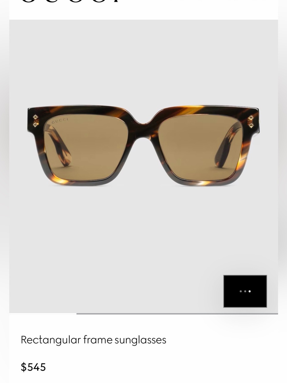 Gucci Tortoiseshell Rectangular Sunglasses - Brown Lenses